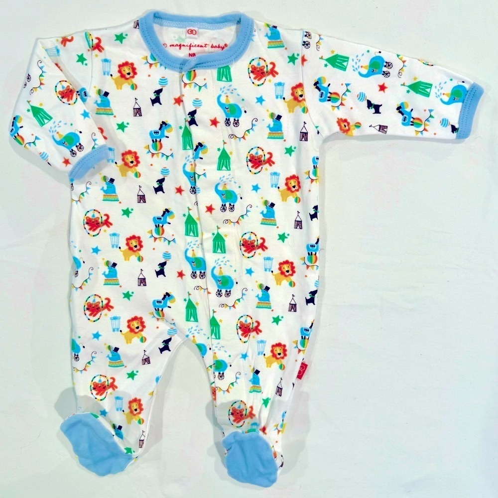 Magnificent Baby Footie NB Boys Circus Magnetic Pajamas Sleeper PJs Newborn Me